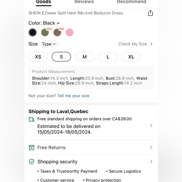 SHEIN: Mint split hem bodycon dress - Picture 6 of 6